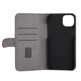 iPhone 14 Plus GEAR Wallet - Leather Flip Cover with Wallet for 3 Cards - Red