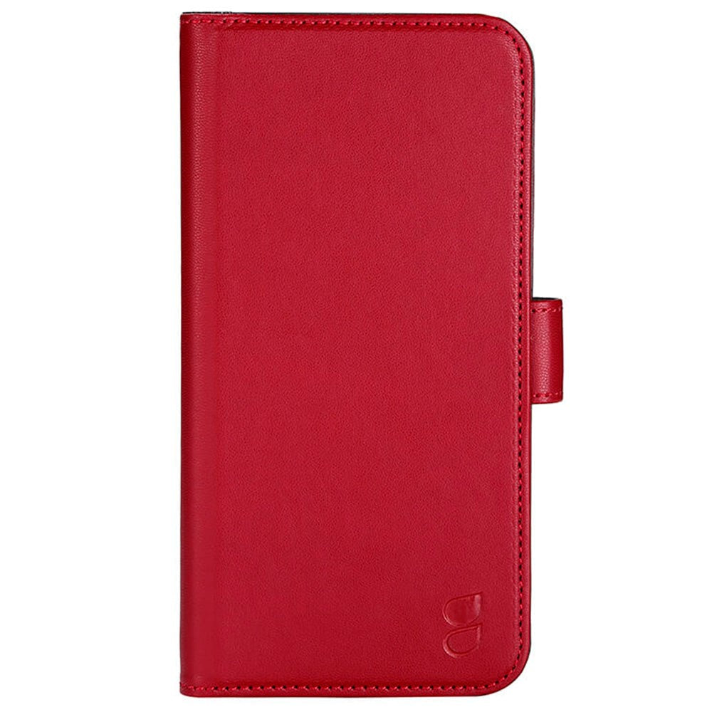 iPhone 14 Plus GEAR Wallet - Leather Flip Cover with Wallet for 3 Cards - Red