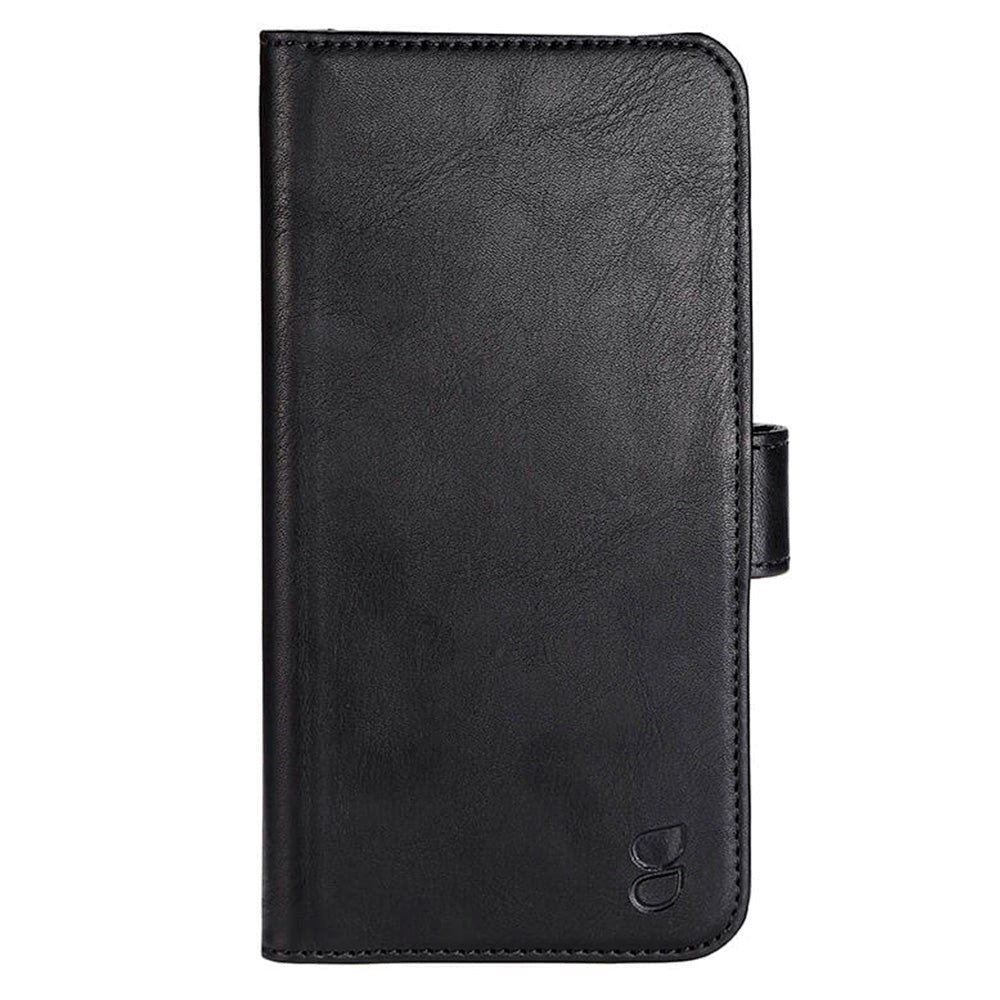 iPhone 14 Plus GEAR Wallet - Leather Flip Cover with Wallet for 3 Cards - Black