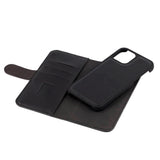 iPhone 12 / 12 Pro GEAR Wallet - Leather Flip 2-in-1 Case with Wallet 3 Cards - Black