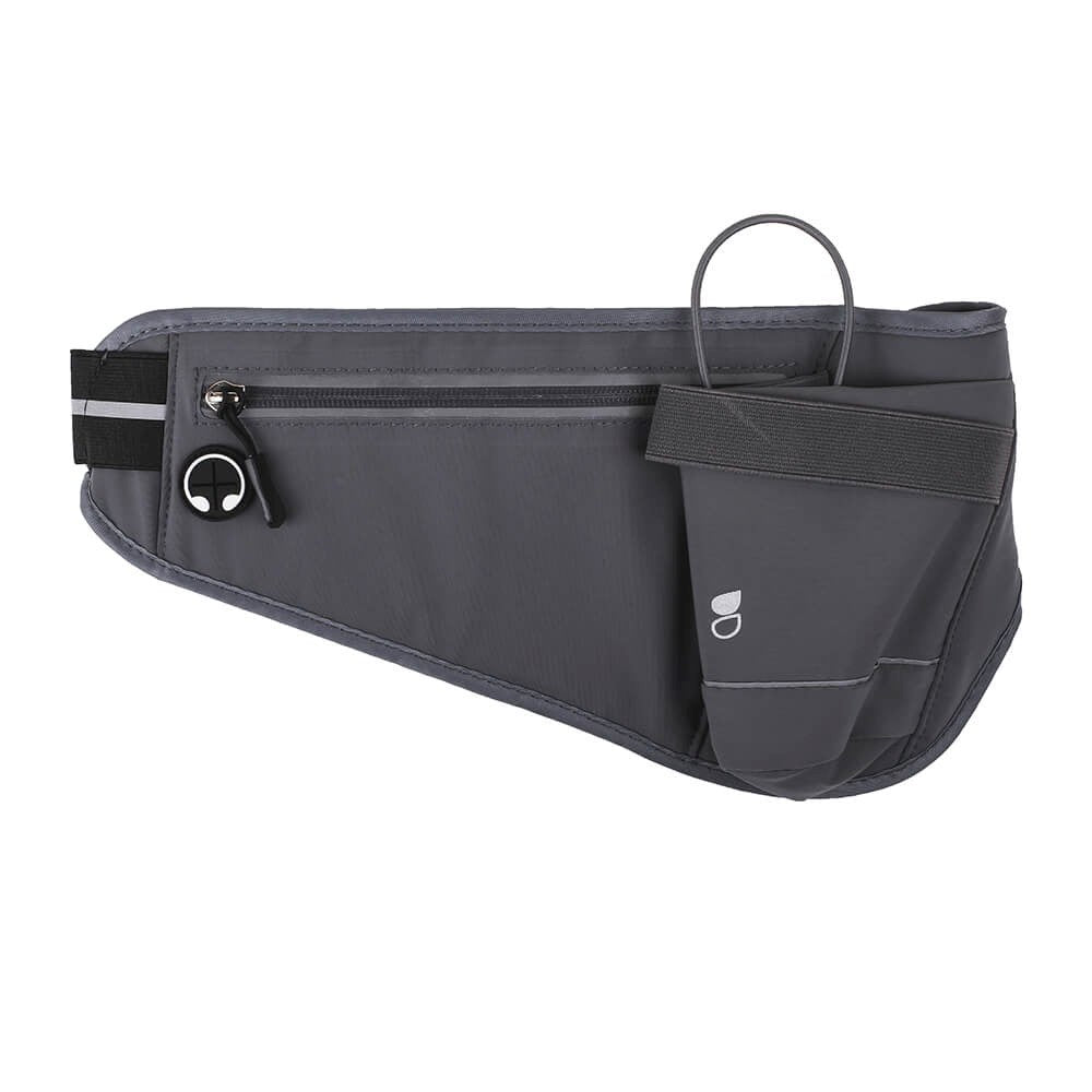 GEAR Running Belt with Pocket for Mobile and Water Bottle - Grey