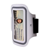 GEAR Universal Running Armband with Adjustable Velcro Strap & Reflective Edge (Max. Phone: 55 x 120mm) - White