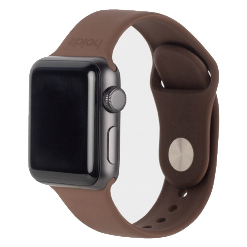 Apple Watch (42/44/SE/45/46/49mm) Holdit Silicone Watch Strap - Dark Brown