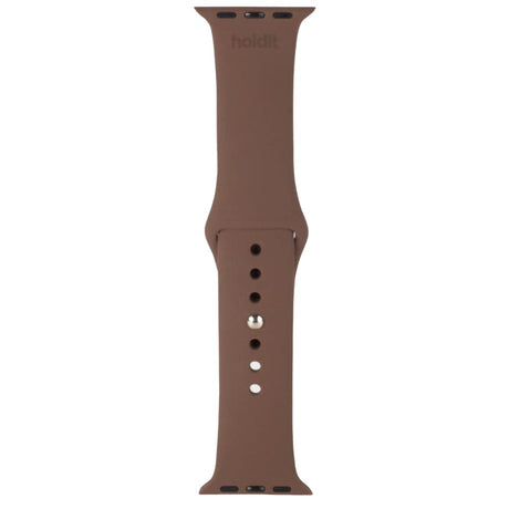 Apple Watch (42/44/SE/45/46/49mm) Holdit Silicone Watch Strap - Dark Brown