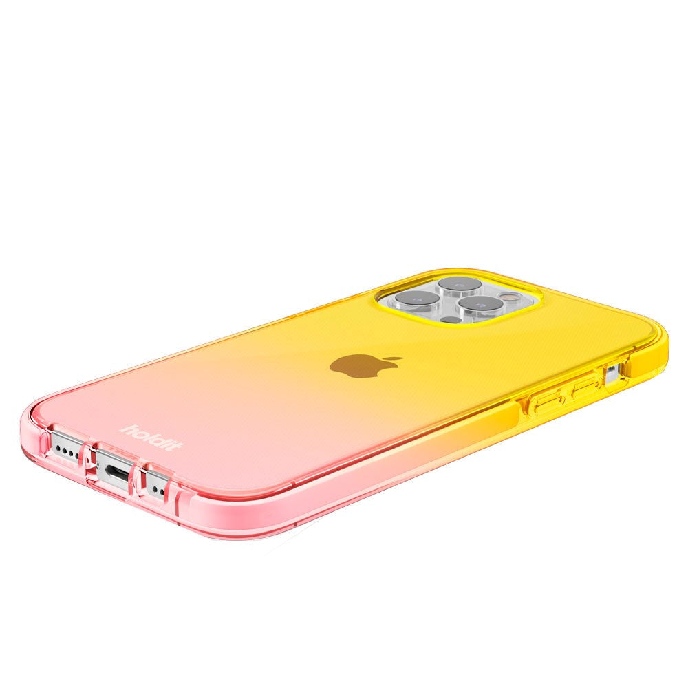 Holdit iPhone 13 Pro Seethru Case - Gradient Bright Pink/Orange Juice