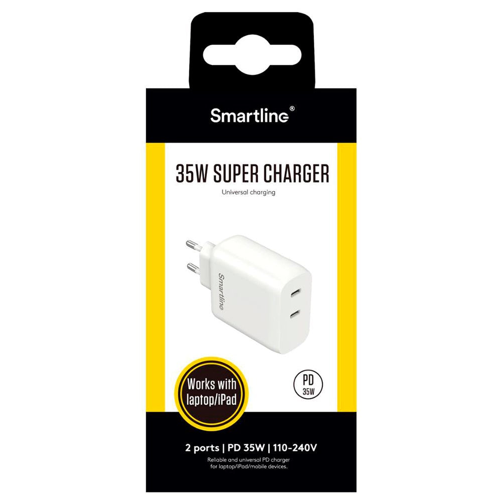 Smartline Fast Charger 35W PD 2 x USB-C - White