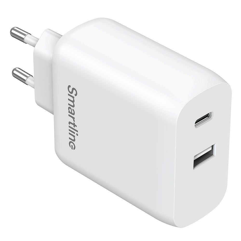 Smartline Super Charger 65W PD Wall Charger USB-C & USB-A - White