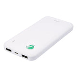 Deltaco 10.5W PowerBank with Nordic Swan Ecolabel 10,000 mAh - 2 x USB-A & Charging cable - White