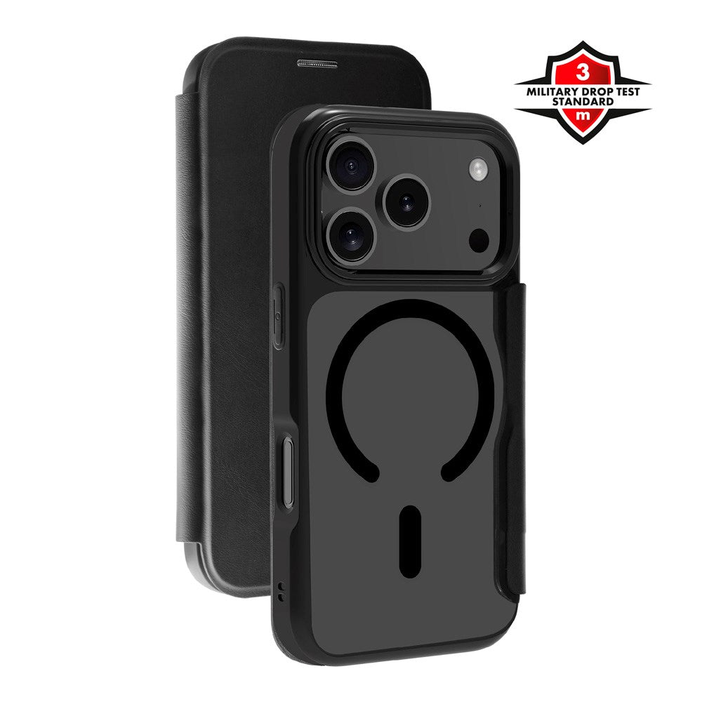 X2O iPhone 17 Pro Mag Wallet Flip Case with Card holder - Black