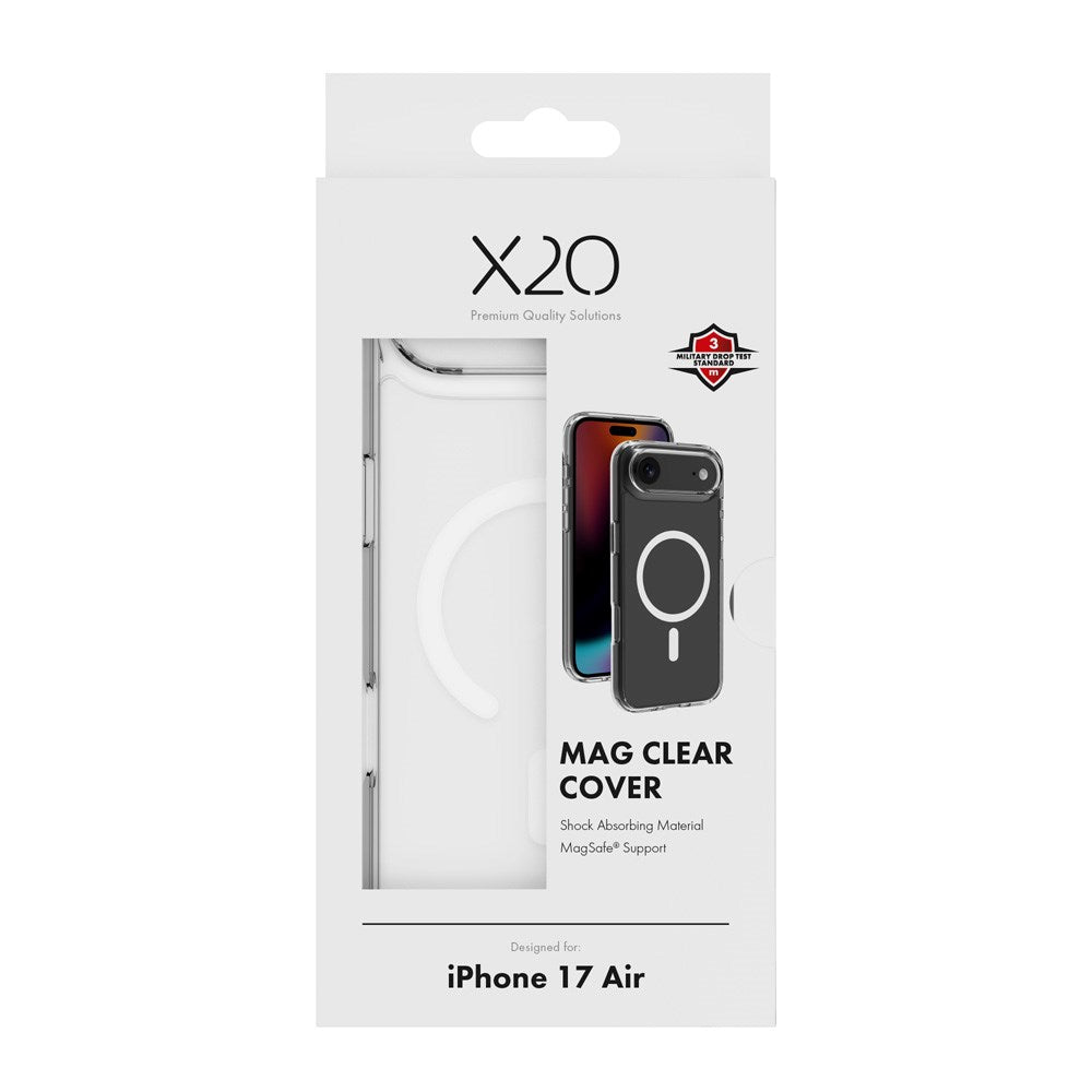 X2O iPhone Air Mag Clear Case - MagSafe Compatible - Transparent