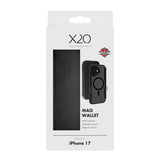 X2O iPhone 17 Mag Wallet Flip Case with Card holder - Black
