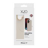 X2O iPhone 17 Mag Metal Case - MagSafe Compatible - Beige / Gold