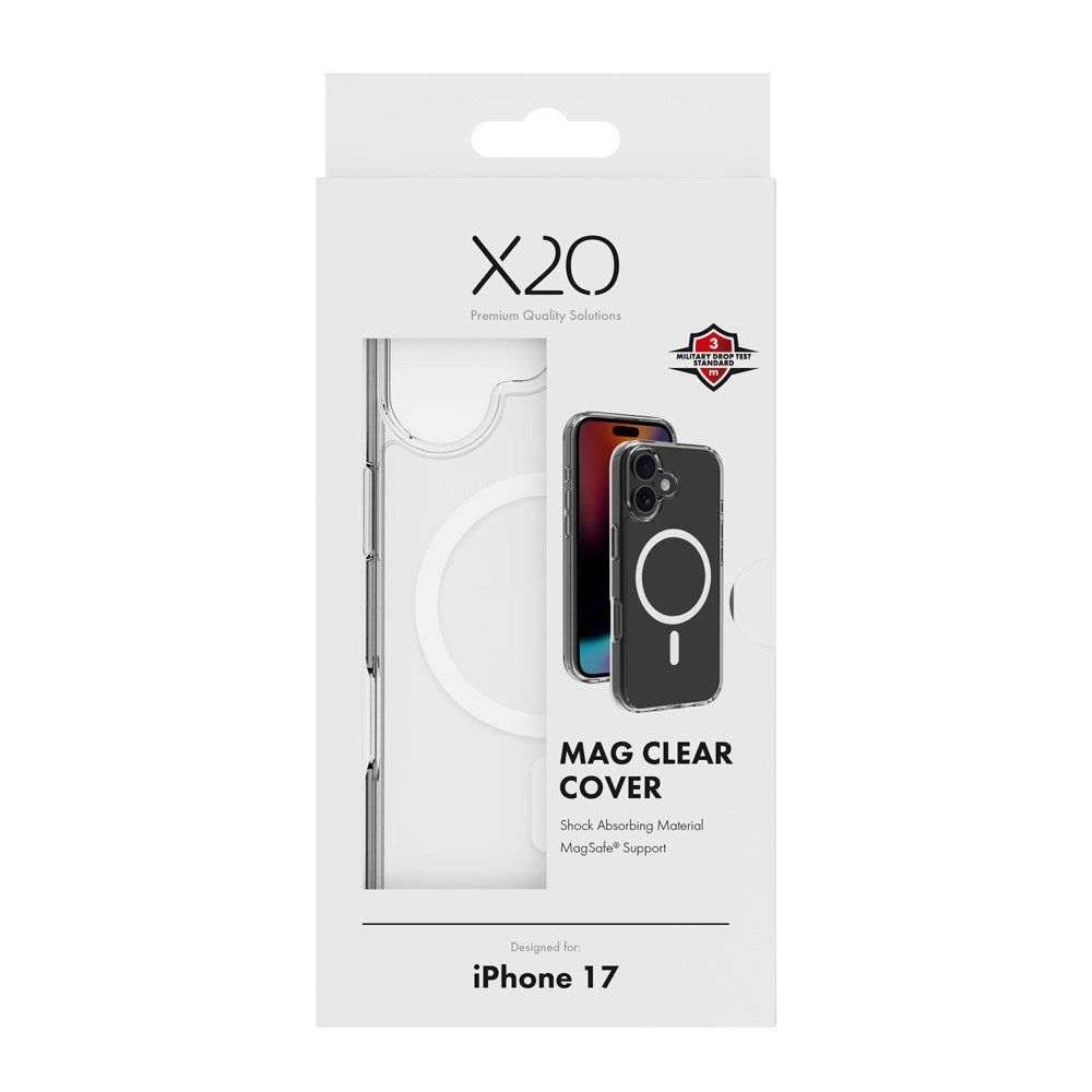 X2O iPhone 17 Mag Clear Case - MagSafe Compatible - Transparent