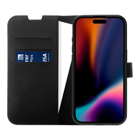 X2O iPhone 17 Classic Wallet Flip Case - Card Holder & Stand Function - Black