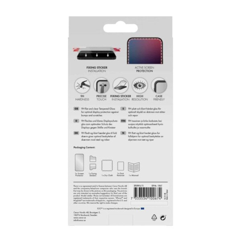 iPhone 16 / 15 X2O 9H Full Fit Tempered Screen Protector Glass - Transparent