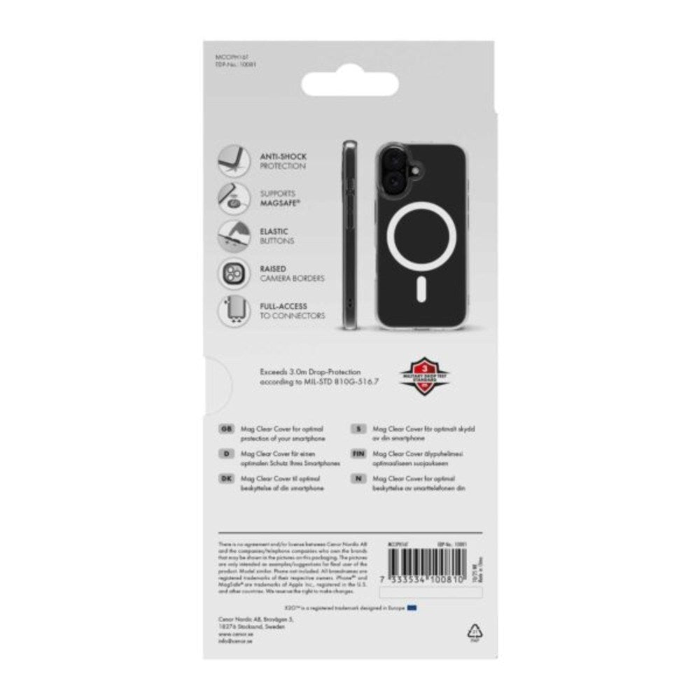 iPhone 16 X2O Mag Clear Case - MagSafe Compatible - Transparent