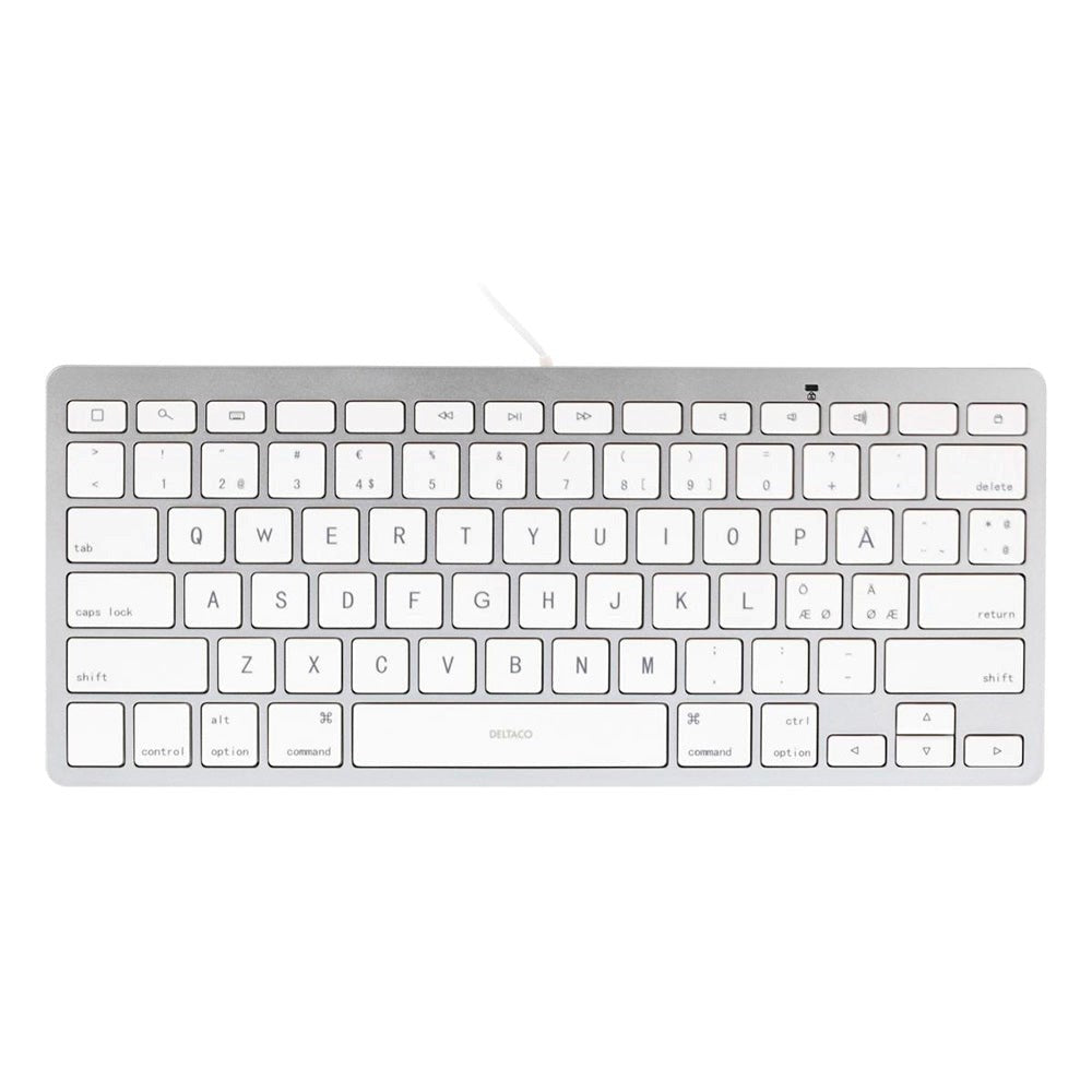 Deltaco Lightning Keyboard for iPad with Nordic Layout - White / Silver