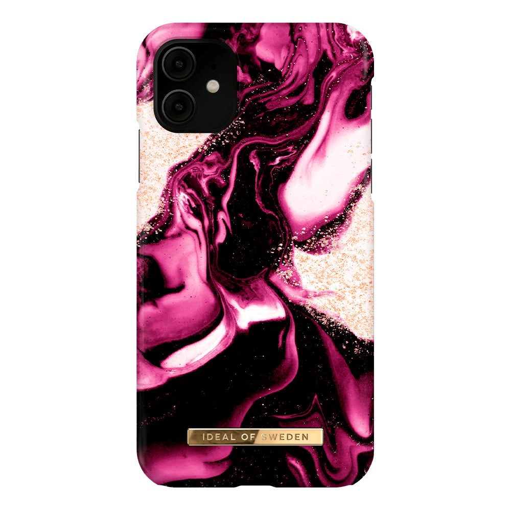 IDEAL OF SWEDEN iPhone 11 Fashion Case Golden Ruby Marble