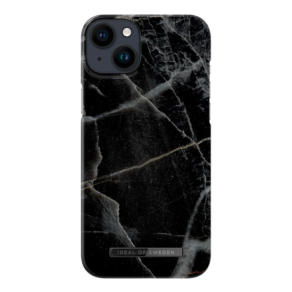 iDeal Of Sweden iPhone 14 Plus Fashion Case - Black Thunder Marble