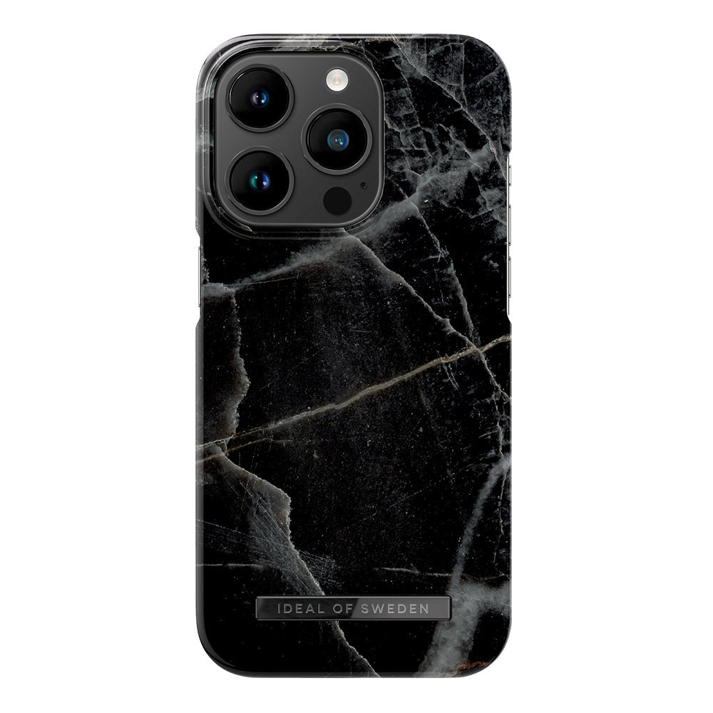 iDeal Of Sweden iPhone 14 Pro Fashion Case - MagSafe Compatible - Black Thunder Marble