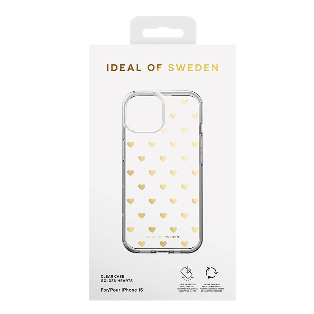 iDeal Of Sweden Clear Case for iPhone 15 - Golden Hearts