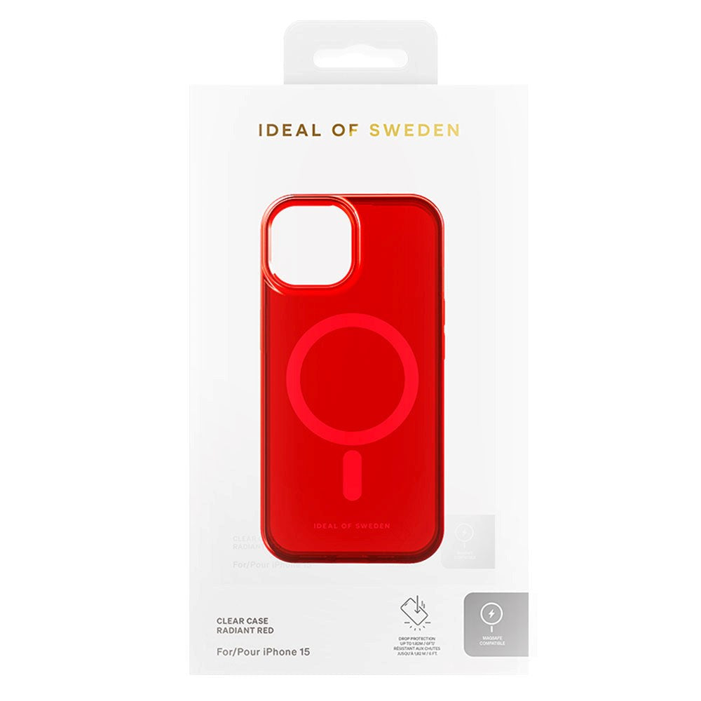 iPhone 15 iDeal Of Sweden Clear Case - MagSafe Compatible - Radiant Red