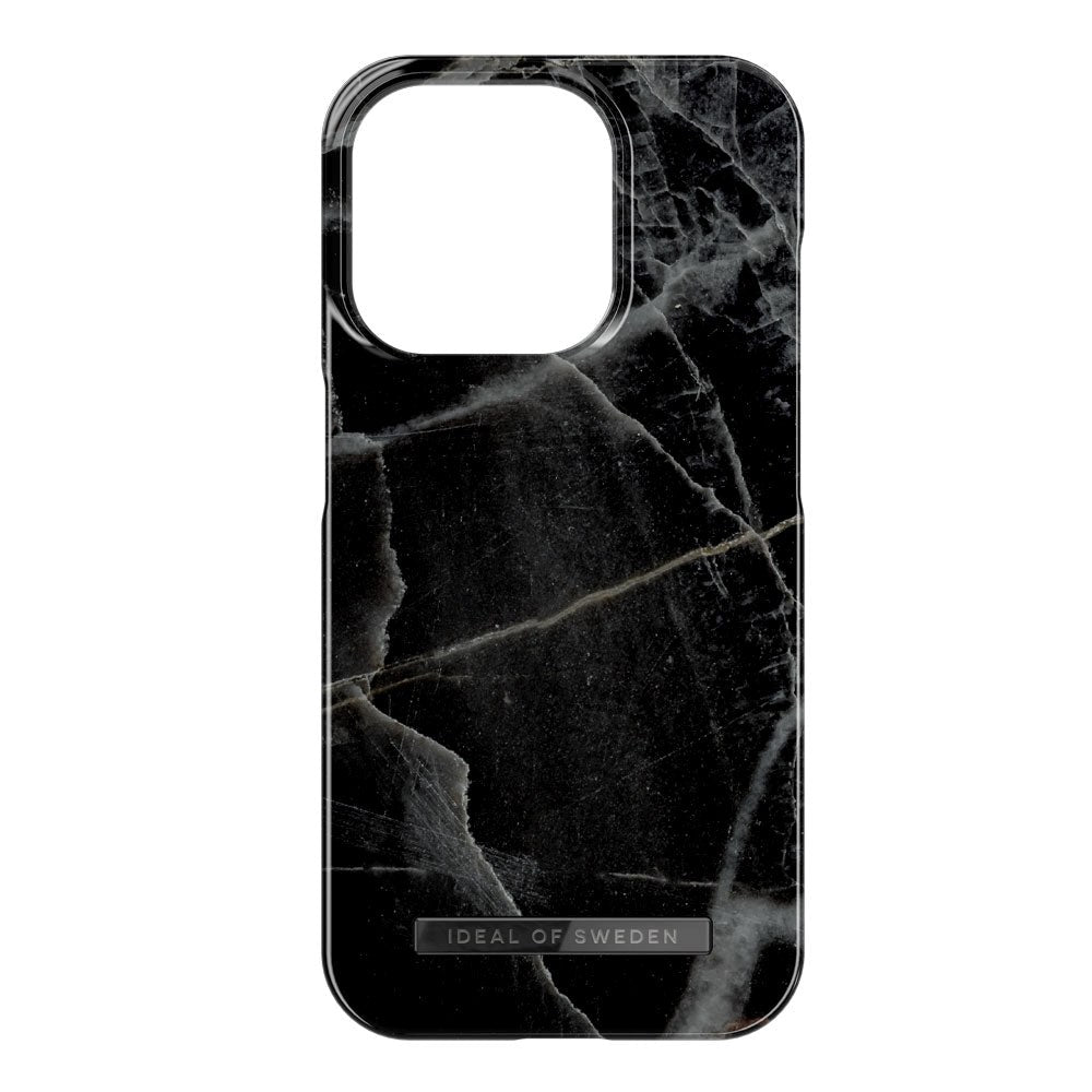 iDeal Of Sweden Fashion Case for iPhone 15 Pro - Black Thunder Marble