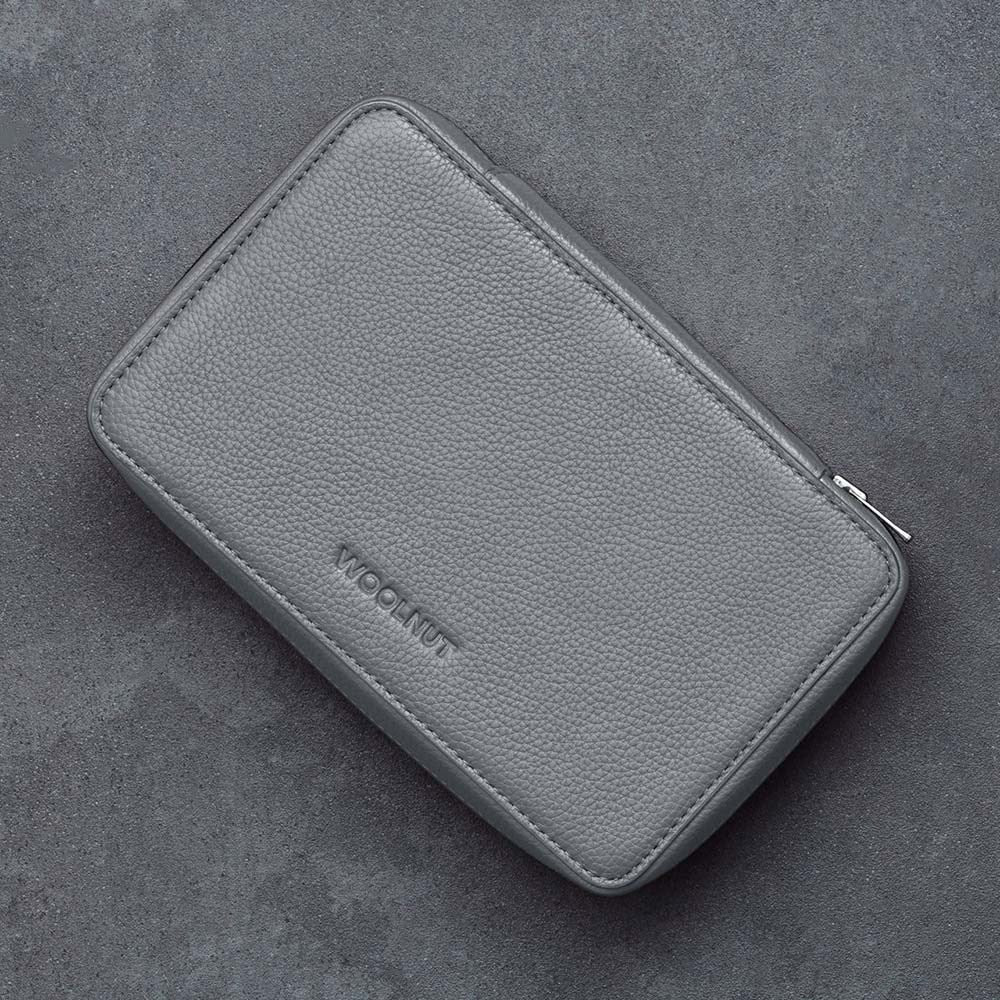Woolnut Genuine Leather Tech Oganizer - Grey