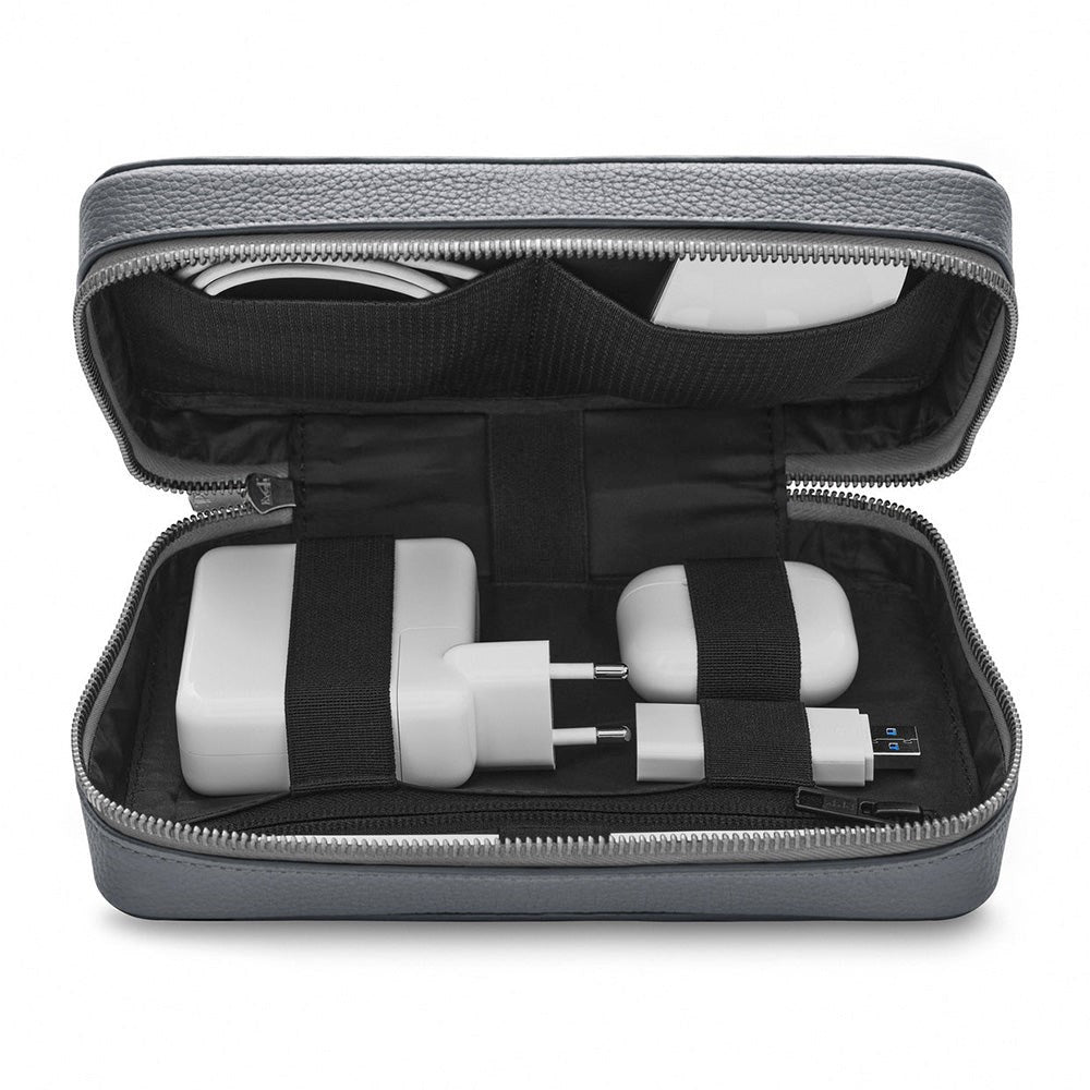 Woolnut Genuine Leather Tech Oganizer - Grey