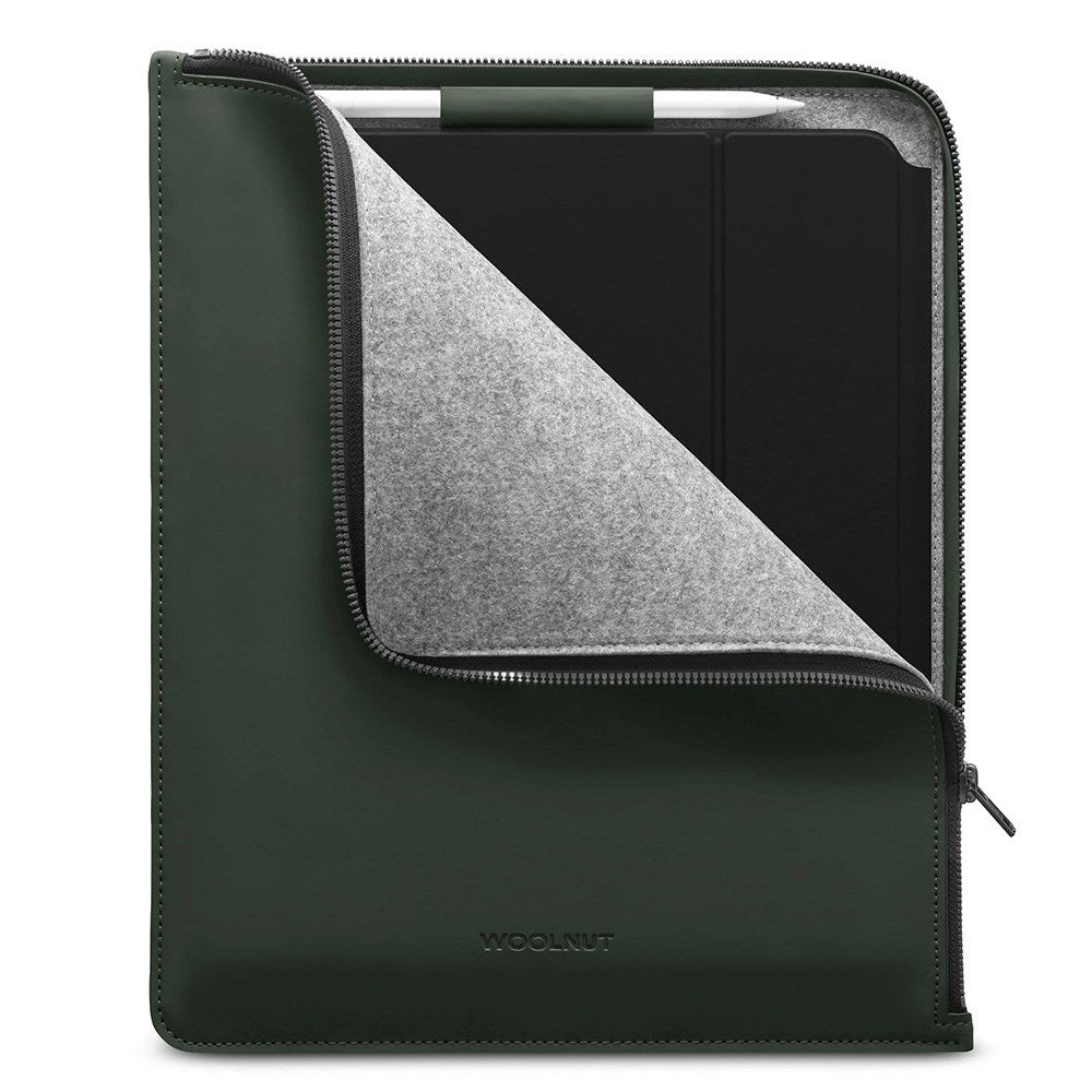 Woolnut PU Leather Folio Sleeve For iPad / Tablet (325 x 265mm) - Green