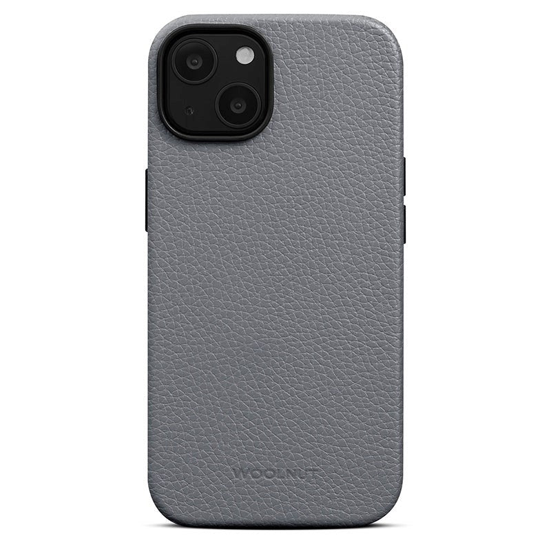 iPhone 14 Plus WOOLNUT Full Grain Leather Case - MagSafe Compatible - Grey