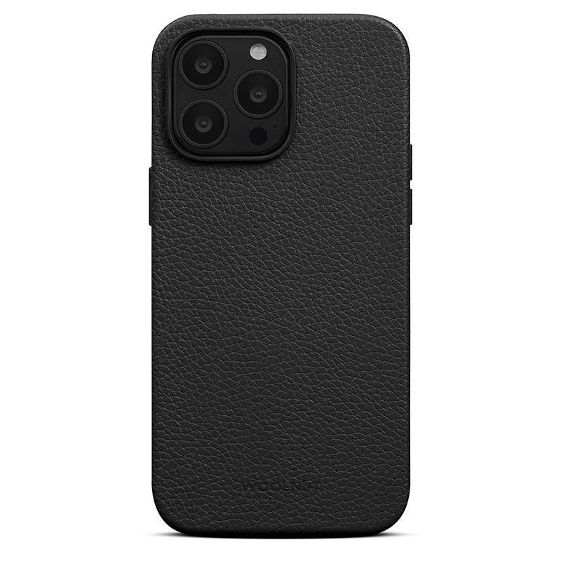 iPhone 14 Pro WOOLNUT Full Grain Leather Case - MagSafe Compatible - Black