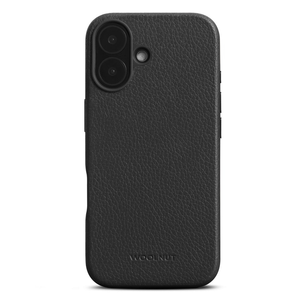 iPhone 16 WOOLNUT Full Grain Leather Case - MagSafe Compatible - Black