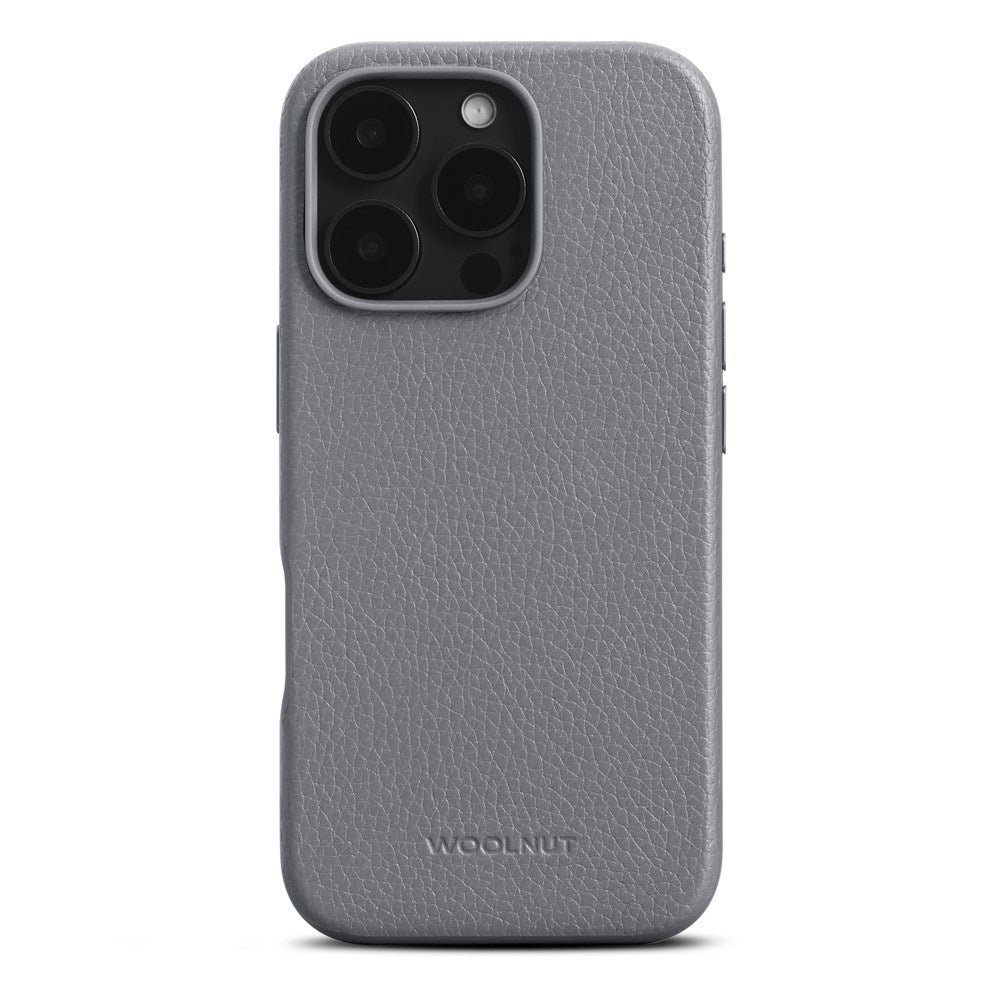 iPhone 16 Pro WOOLNUT Full Grain Leather Case - MagSafe Compatible - Grey