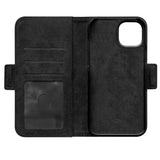 iPhone 14 Plus Key Nordfjord Slim Magnet Wallet PU Leather Flip Case - Black