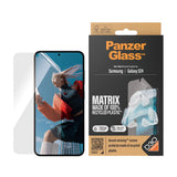 Samsung Galaxy S24 PanzerGlass Matrix AntiBacterial Ultra Wide Fit Screen Protector- AlignerKit - Platinum Strength - Transparent