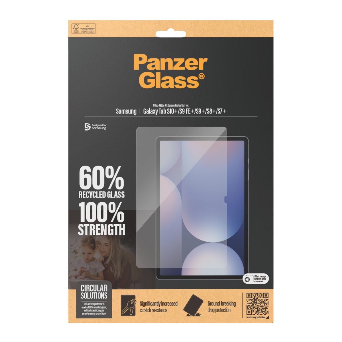 PanzerGlass® for Samsung Galaxy Tab S7+ (Plus) / S8+ (Plus) / S9+ (Plus) / S10+ (Plus)  - Ultra Wide Fit