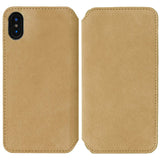 Krusell Broby Slim Wallet iPhone XS Max Suede Flip Case - Beige