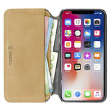 Krusell Broby Slim Wallet iPhone XS Max Suede Flip Case - Beige