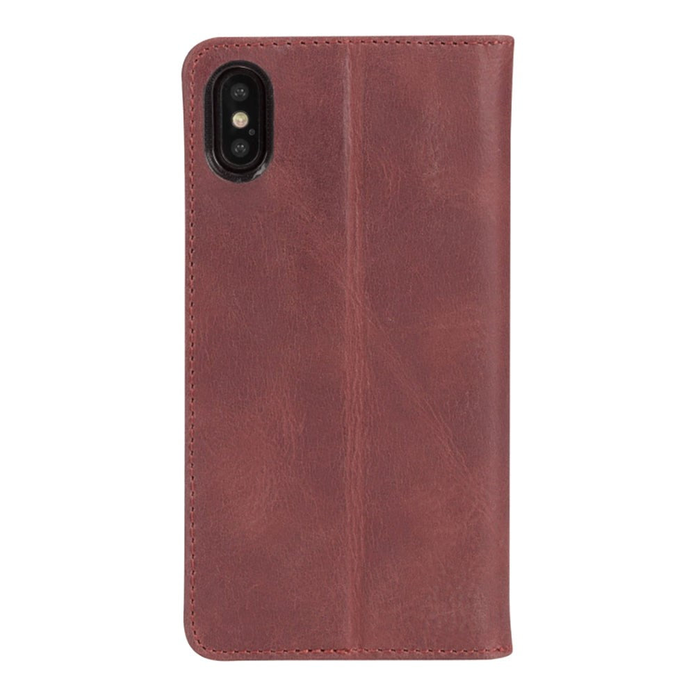 Krusell Sunne 2 Card Folio Wallet iPhone Xs Max Leather Flip Case - Red