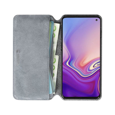 Samsung Galaxy S10 Krusell Broby Slim Wallet Suede Flip Case - Grey