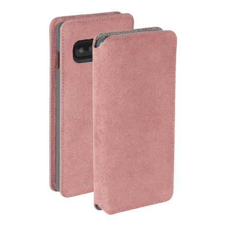 Krusell Broby Slim Wallet Samsung Galaxy S10+ (Plus) Suede Flip Case - Pink