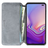 Krusell Broby Slim Wallet Samsung Galaxy S10+ (Plus) Suede Flip Case - Grey