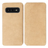 Krusell Broby Slim Wallet Samsung Galaxy S10+ (Plus) Suede Flip Case - Beige