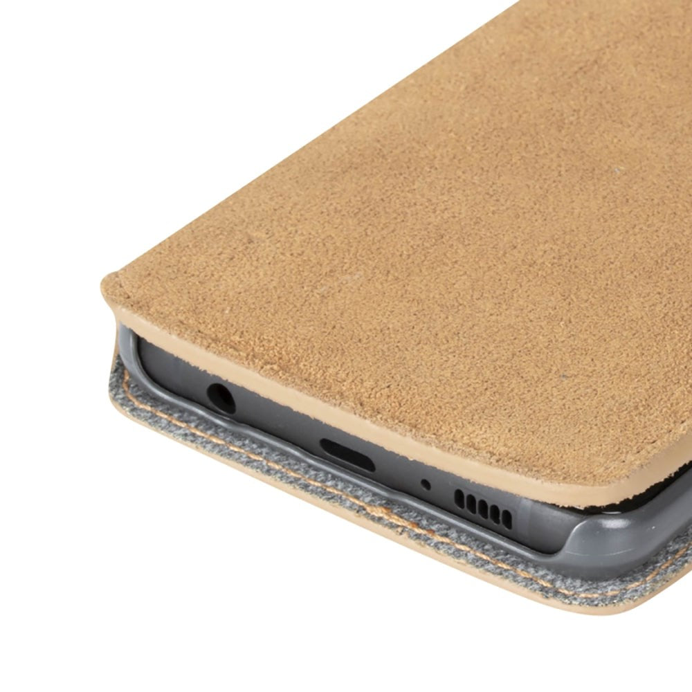 Krusell Broby Slim Wallet Samsung Galaxy S10+ (Plus) Suede Flip Case - Beige