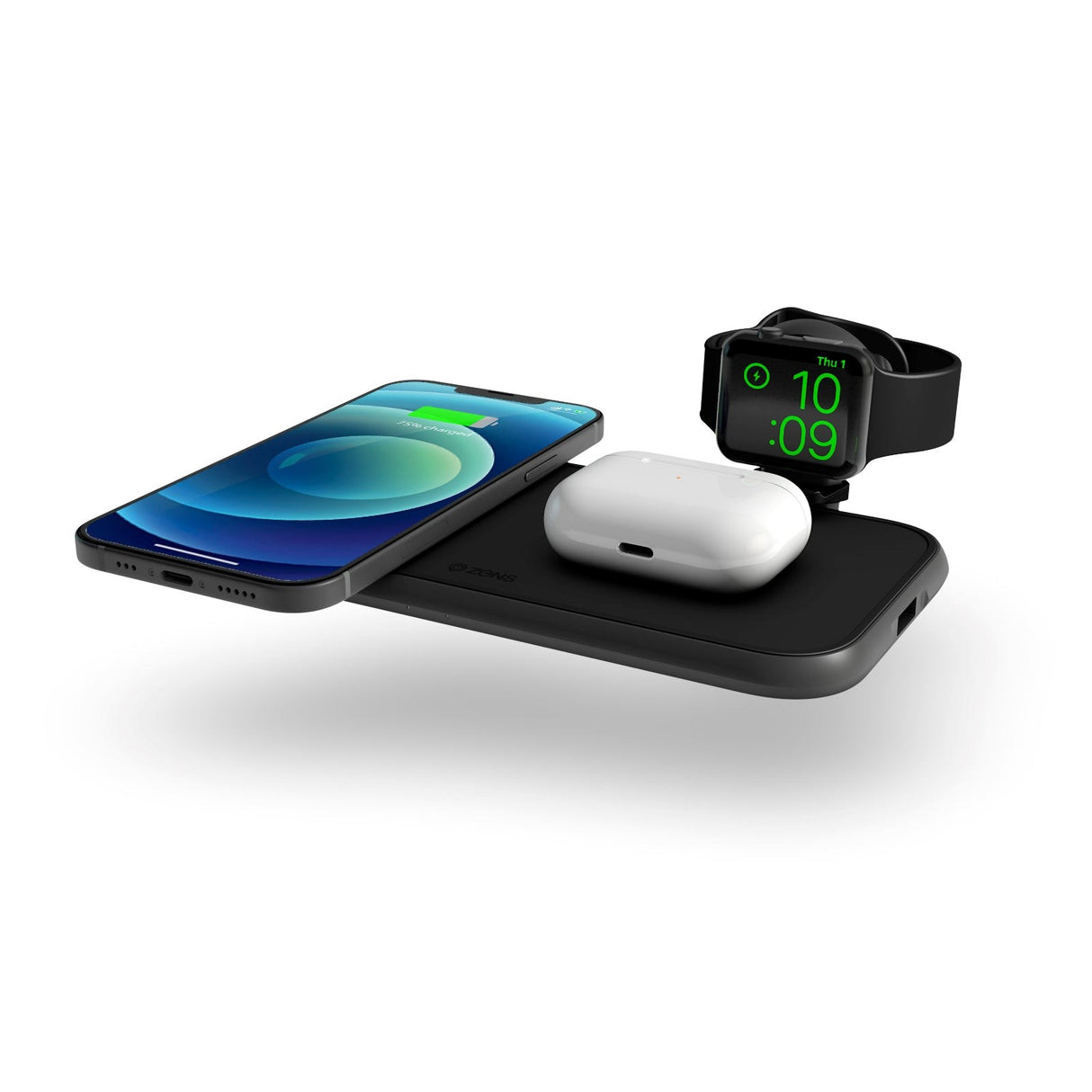 ZENS 4-in-1 Aluminium Wireless Charger 45W - Black