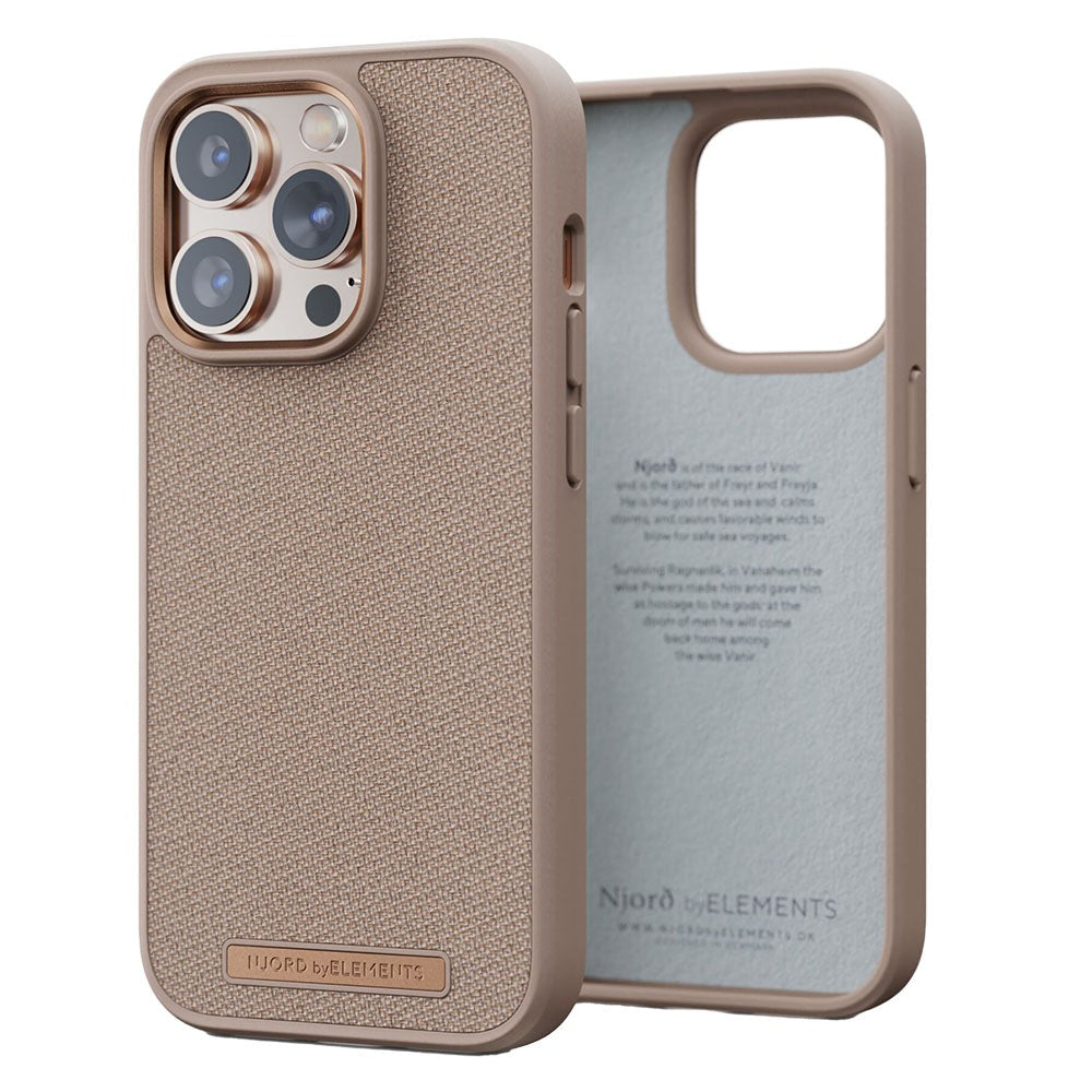 iPhone 14 Pro Textile Case Njord By Elements - Just / Rose Gold