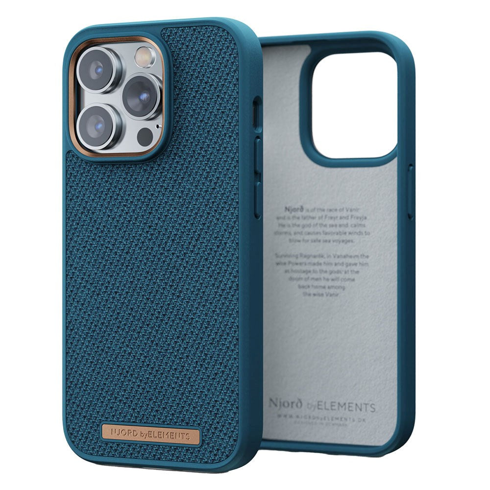 iPhone 14 Pro Textile Case Njord By Elements - Tonal / Blue