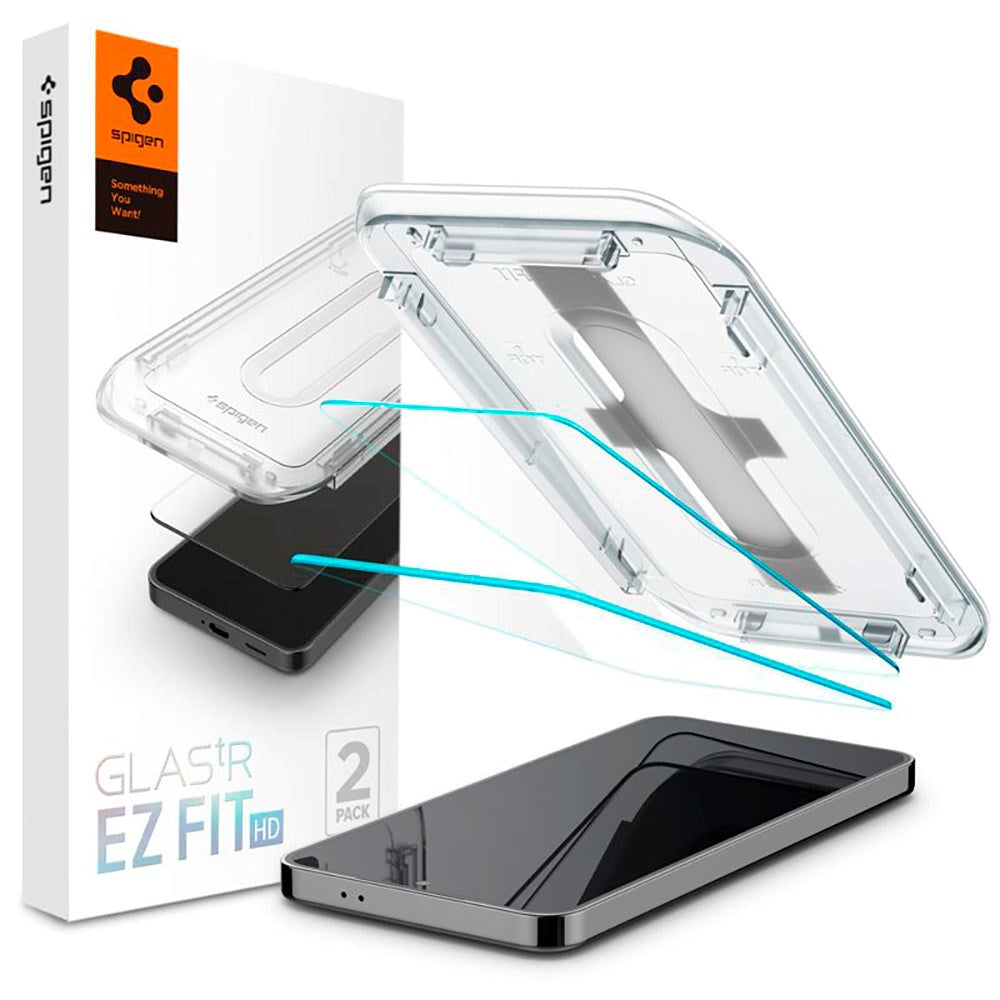 Samsung Galaxy S24 Spigen EZ Fit Glas.tR Screen Protection 2. Pcs - Case Friendly - Transparent