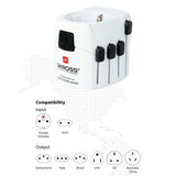 Travel Adapter Skross 4-i-1 World - White